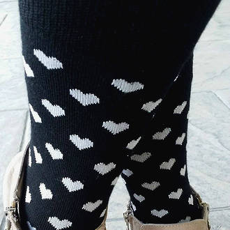 Merino Wool Heart Dress Socks - Black
